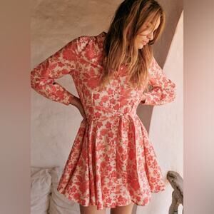 Sezane Sol dress in Coral Flowers Size 4 NWOT